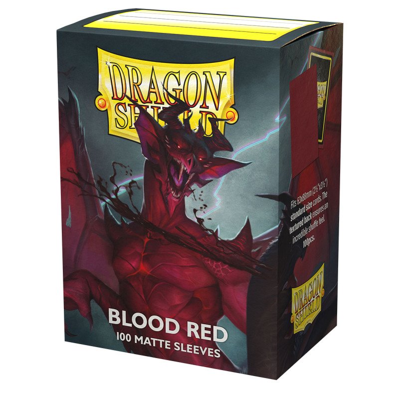Dragon Shield Matte Standard Sleeves: Blood Red (100 Sleeves)